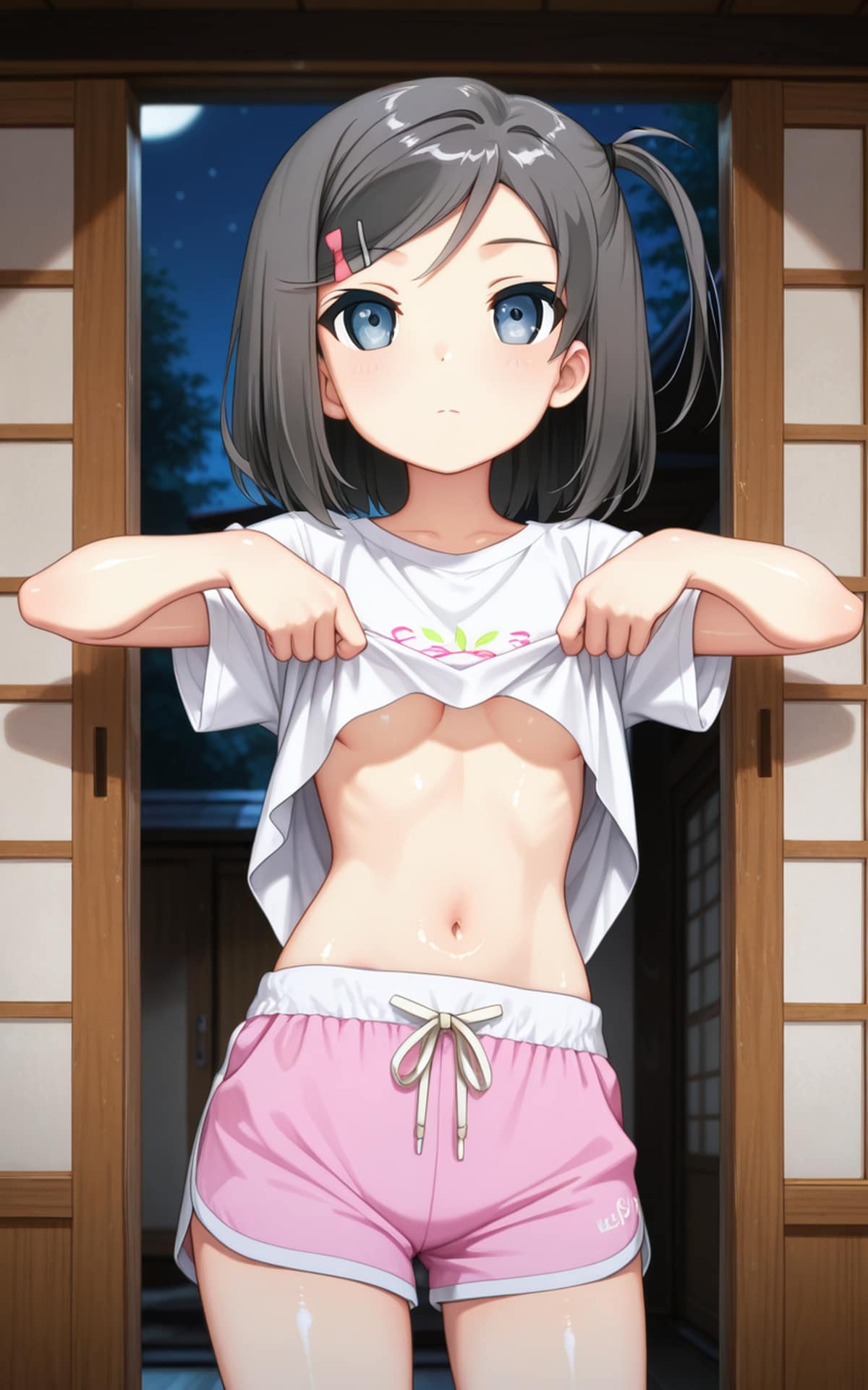 【筒隠月子】へそ見せ