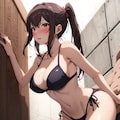 水着＋立ち後背位 6枚目