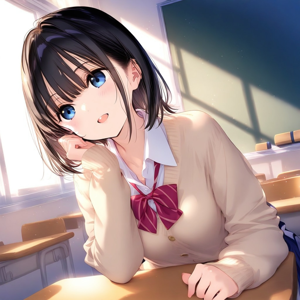 後ろの席の可愛い娘 | の人気AIイラスト・グラビア