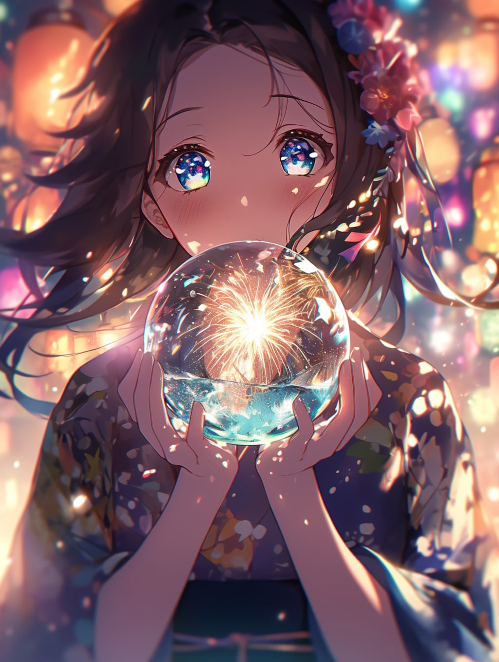 水風船の中の花火