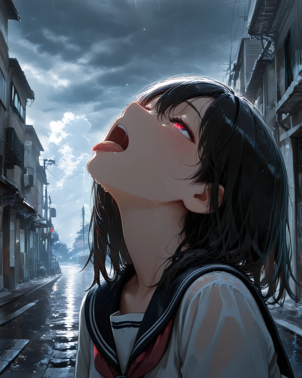 雨を飲む人