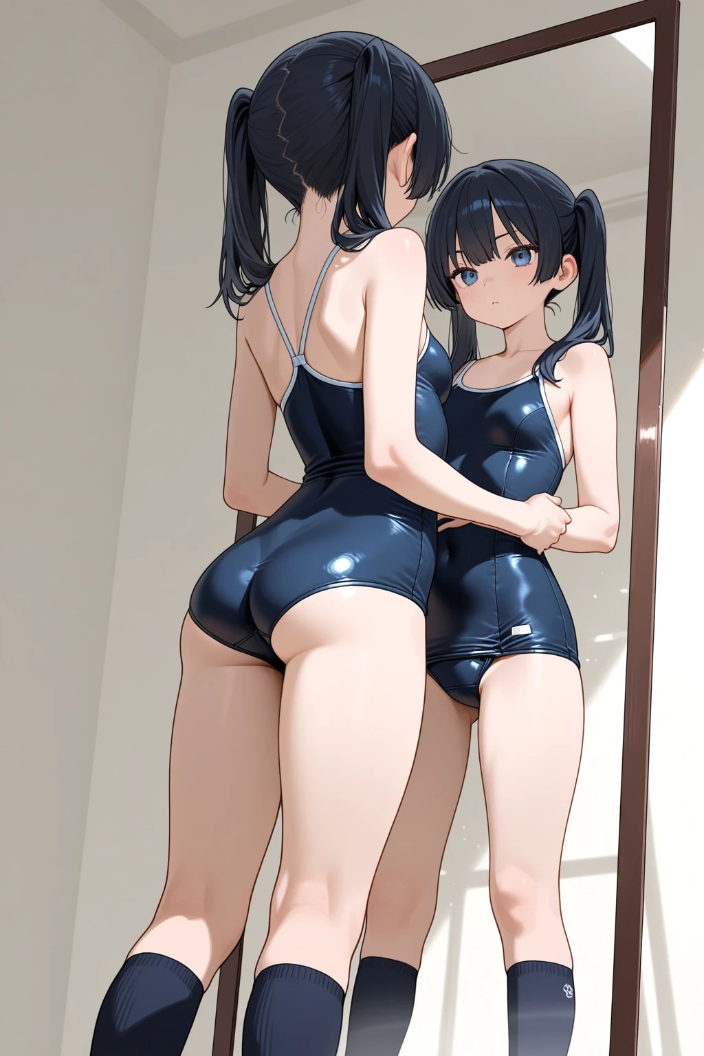 スクール水着オーバーニーソックス
