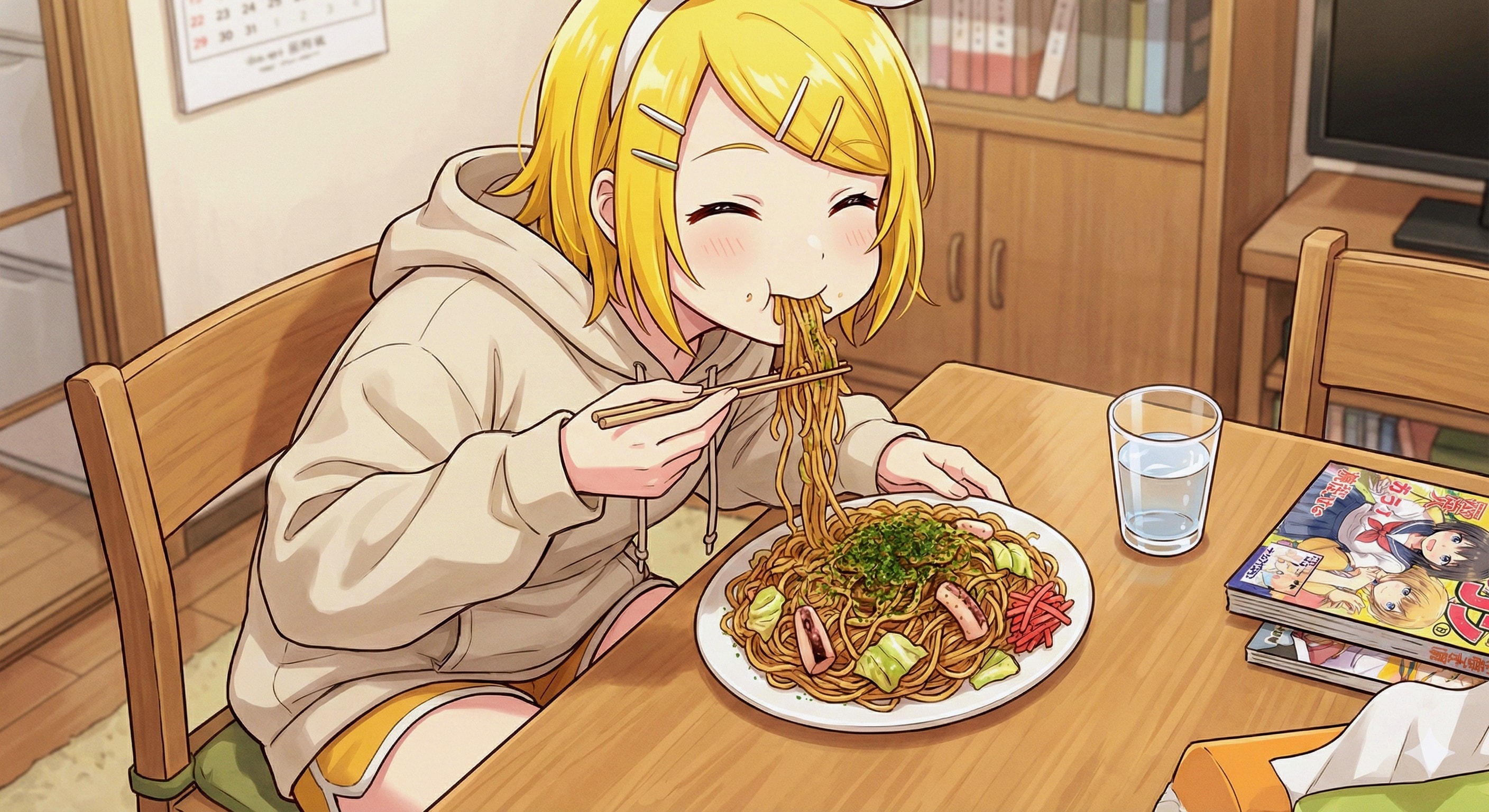 お昼ご飯はイカ焼きそばです😋 | の人気AIイラスト・グラビア