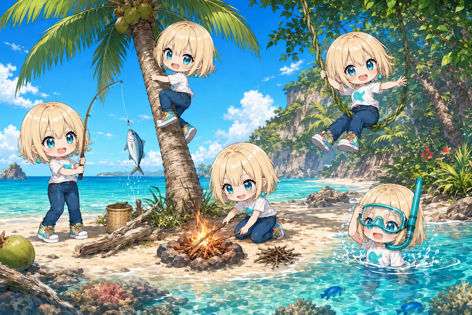 クロエ、サバイバル体験中！