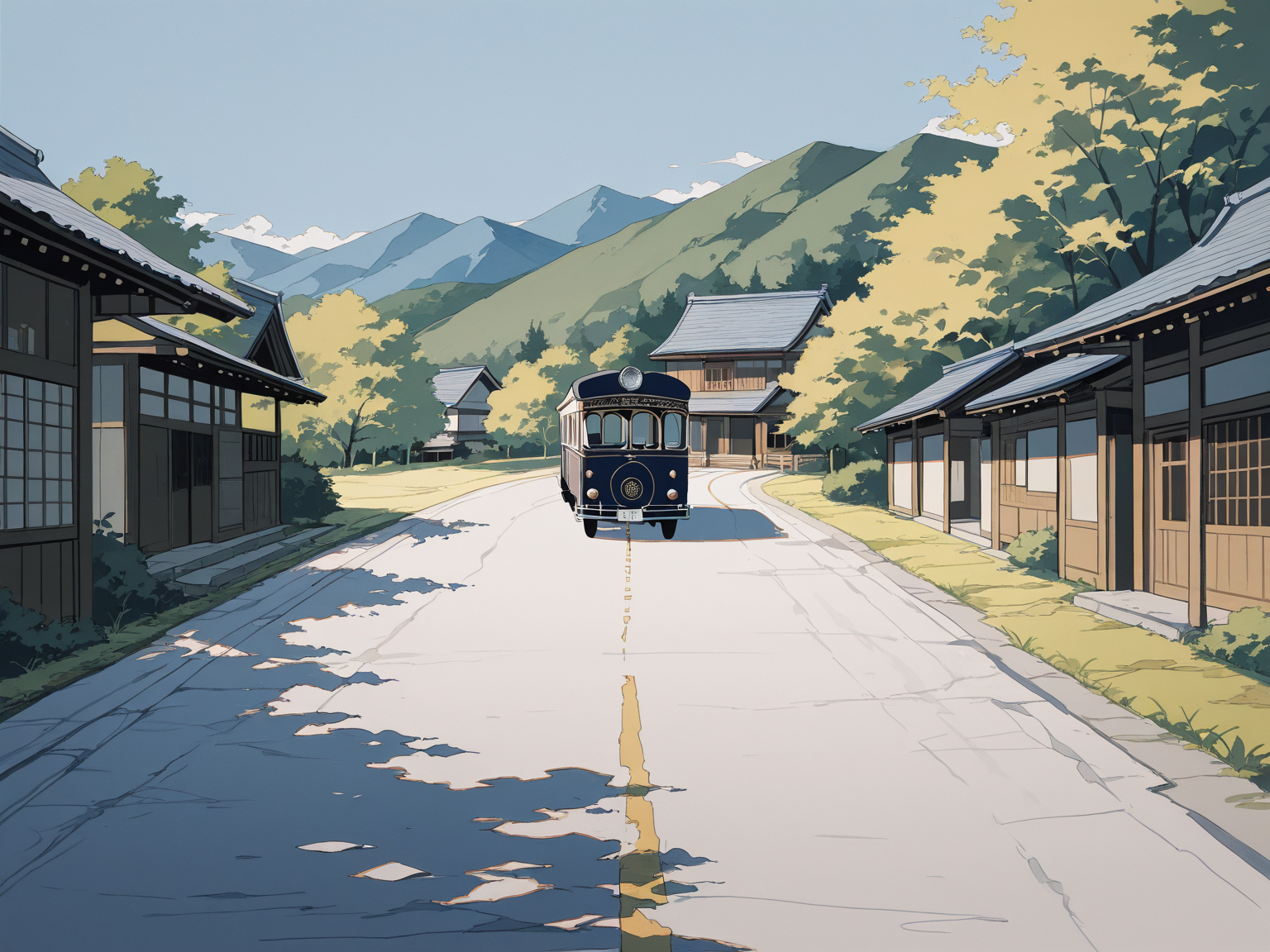 田舎のレトロバス | の人気AIイラスト・グラビア