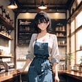 チャオ・リン、開店前のカフェで店番する世話焼き姉御の笑み 4枚目
