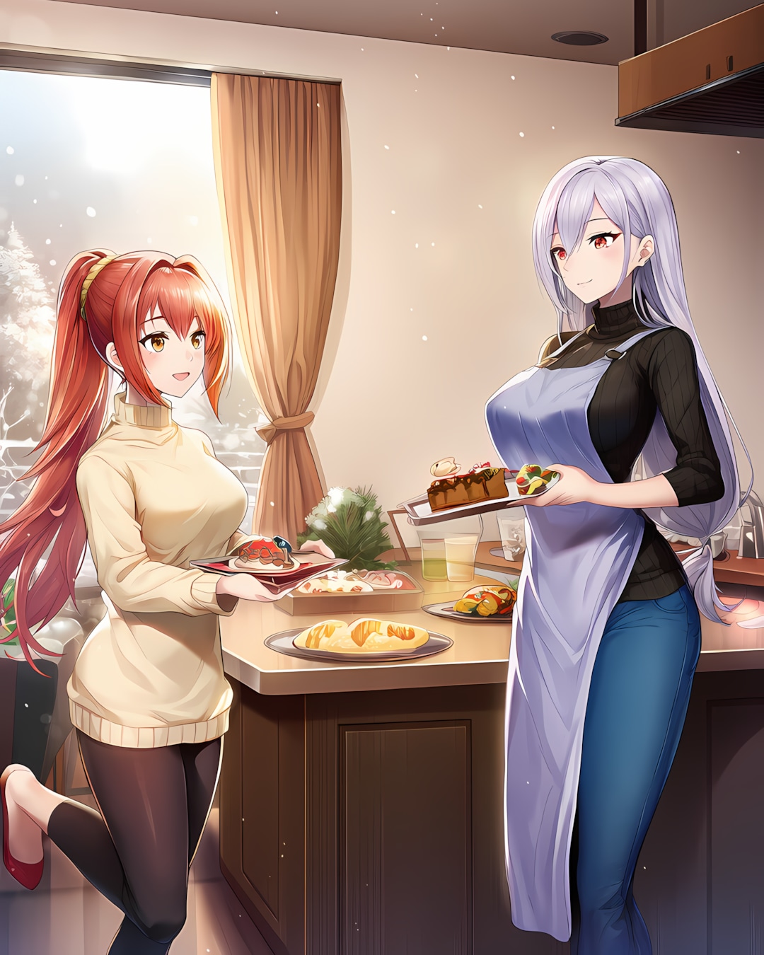 ノノカとミレナのパーティ準備 | の人気AIイラスト・グラビア