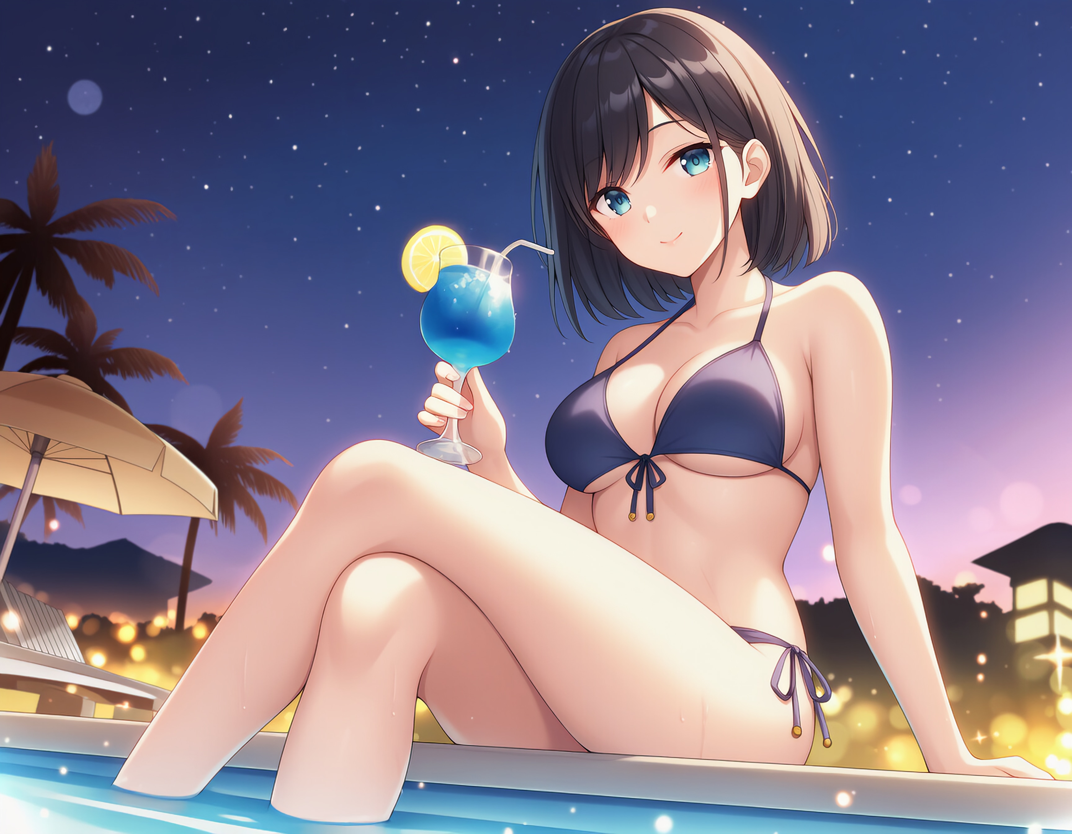 星明かりのプールサイド