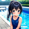 スク水ポニーテール少女 3枚目
