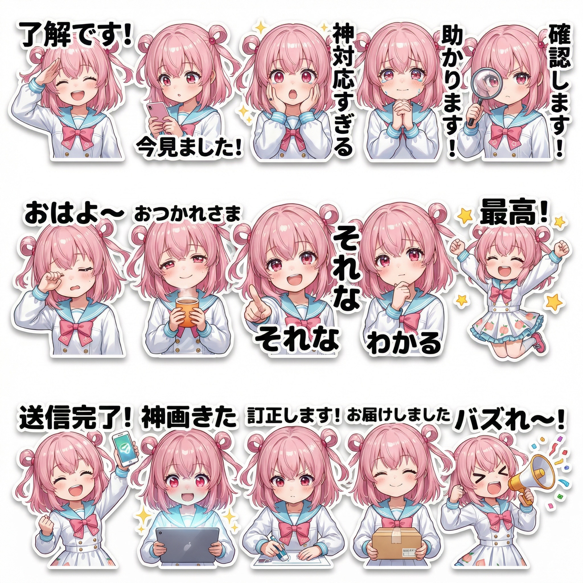 可愛い桃音ちゃんスタンプ | の人気AIイラスト・グラビア