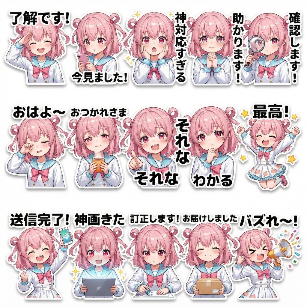 可愛い桃音ちゃんスタンプ