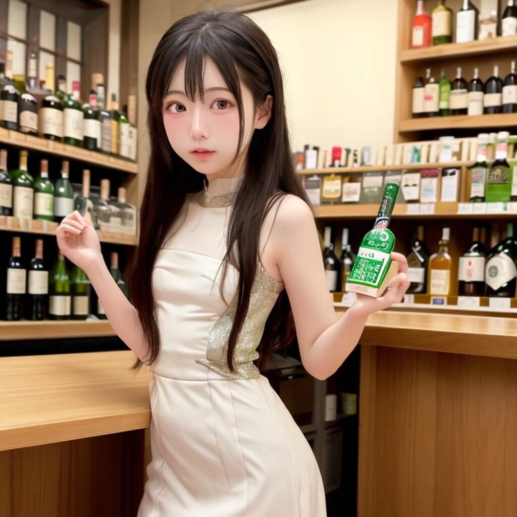 黒髪ロングで酒場の美女７３