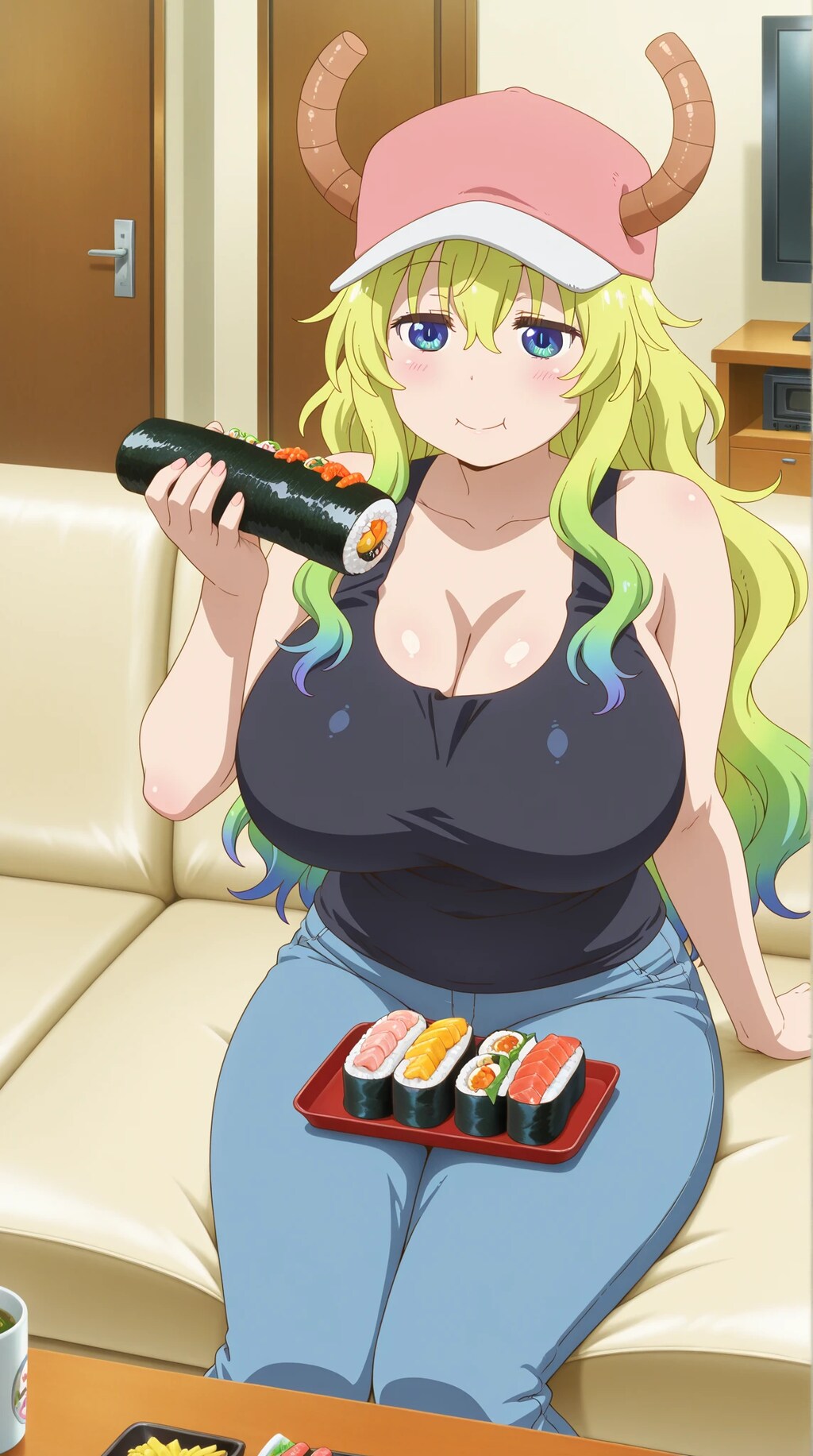 小林さんちのメイドラゴン「ルコア」🐲　寿司 恵方巻！え