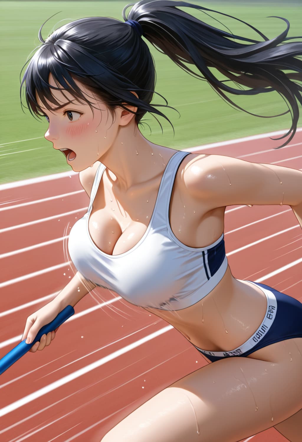 全力で走る巨乳、そして優勝