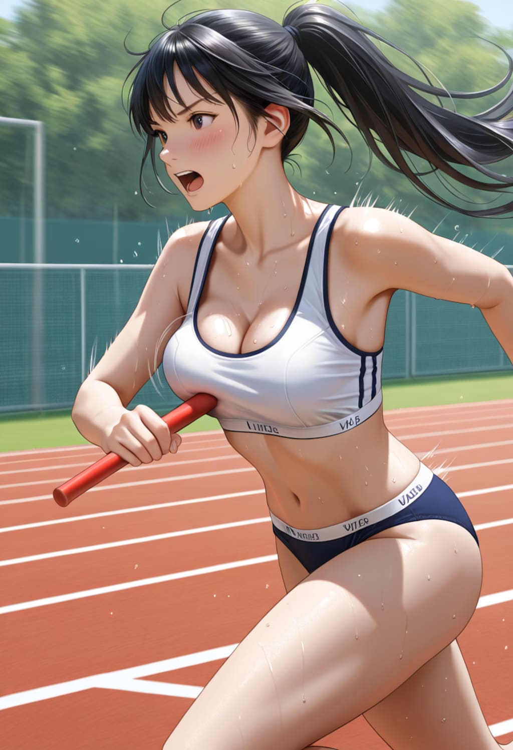 全力で走る巨乳、そして優勝