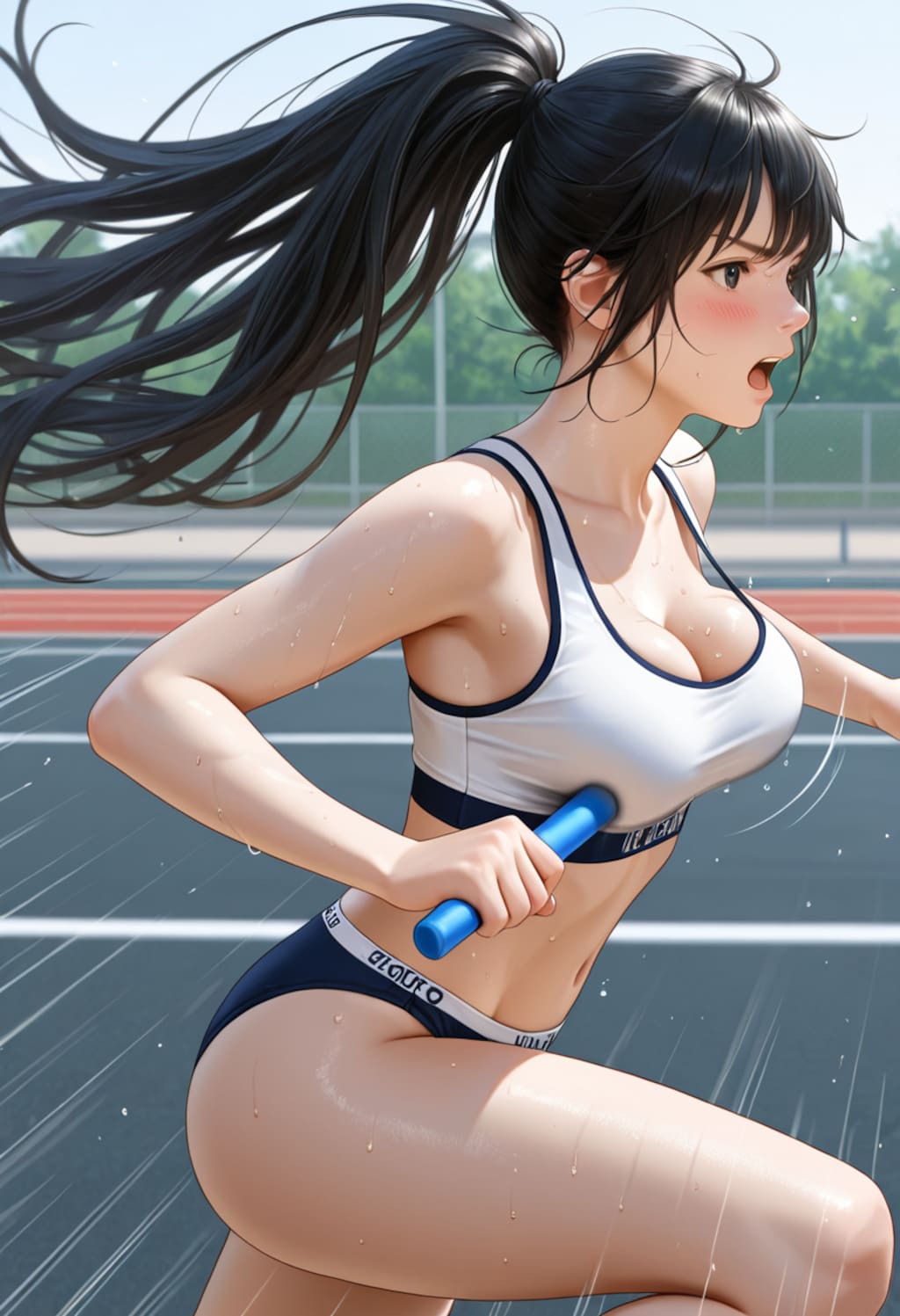 全力で走る巨乳、そして優勝