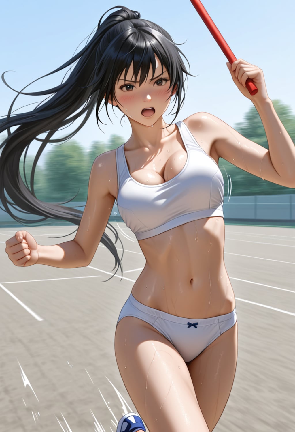 全力で走る巨乳、そして優勝