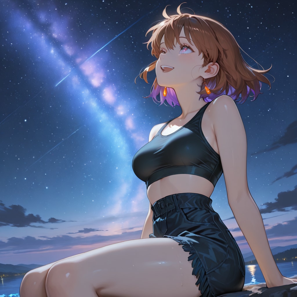 夜空に願う少女　　バグでプイが無制限に使えるようにしてください♡(˘ ω˘)