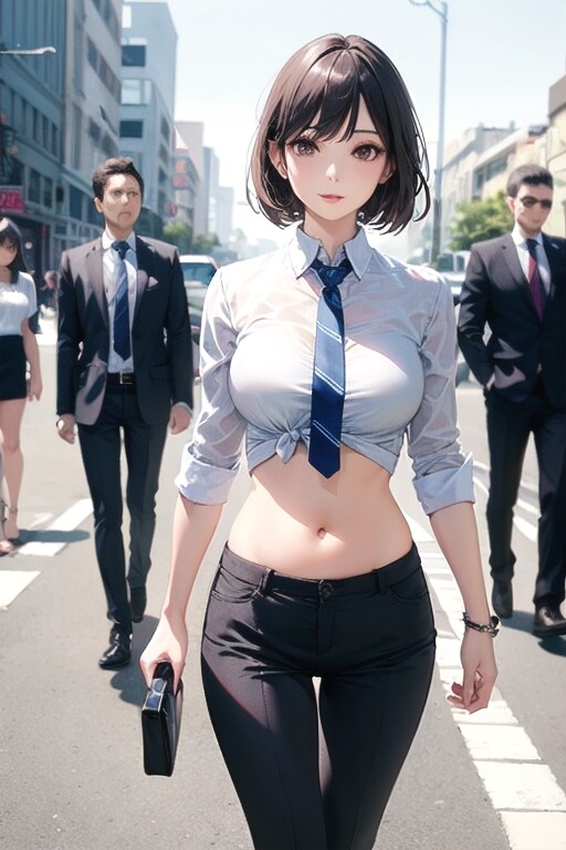 へそ出しスーツOL