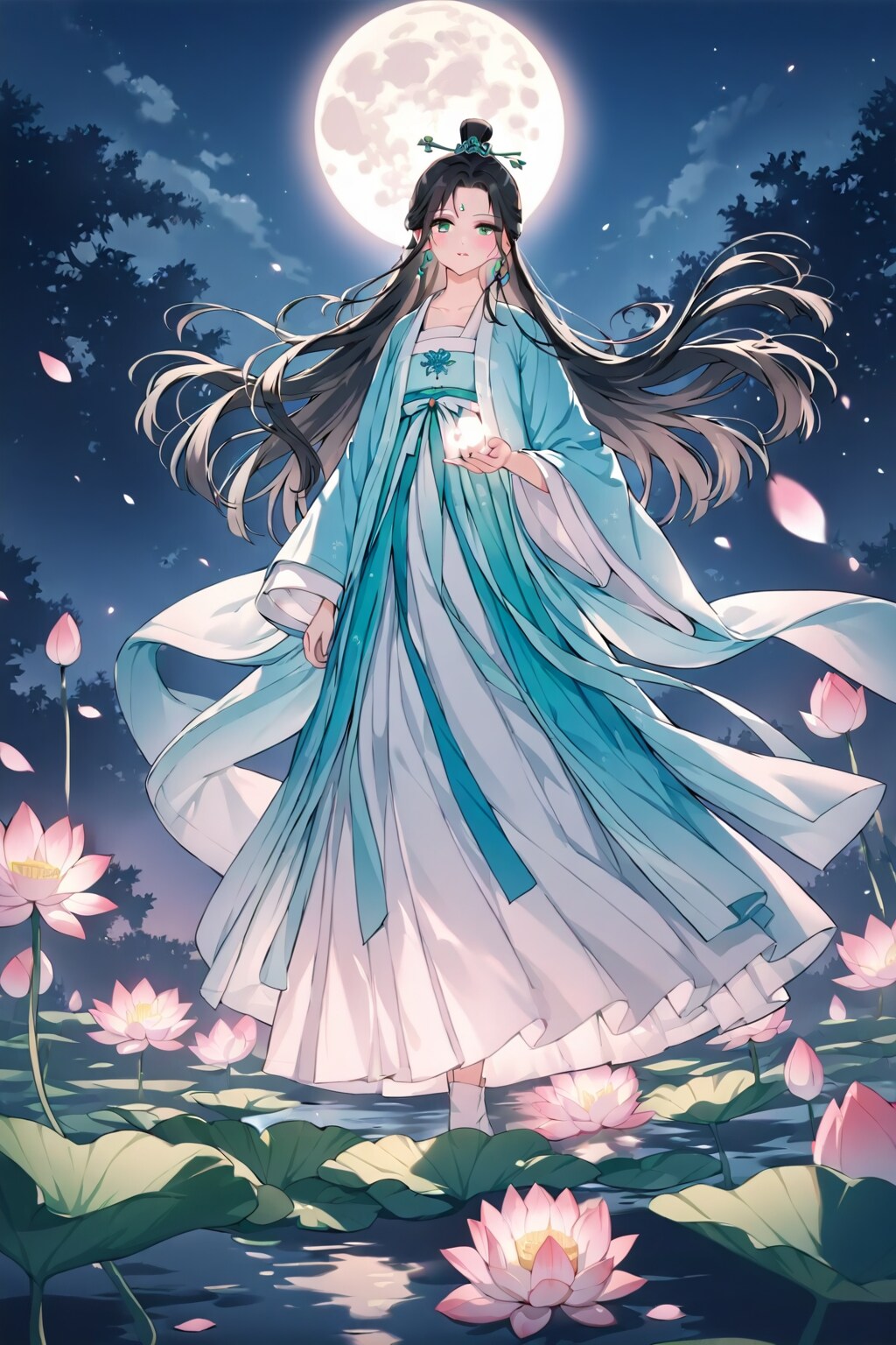 月光下的蓮花 | の人気AIイラスト・グラビア