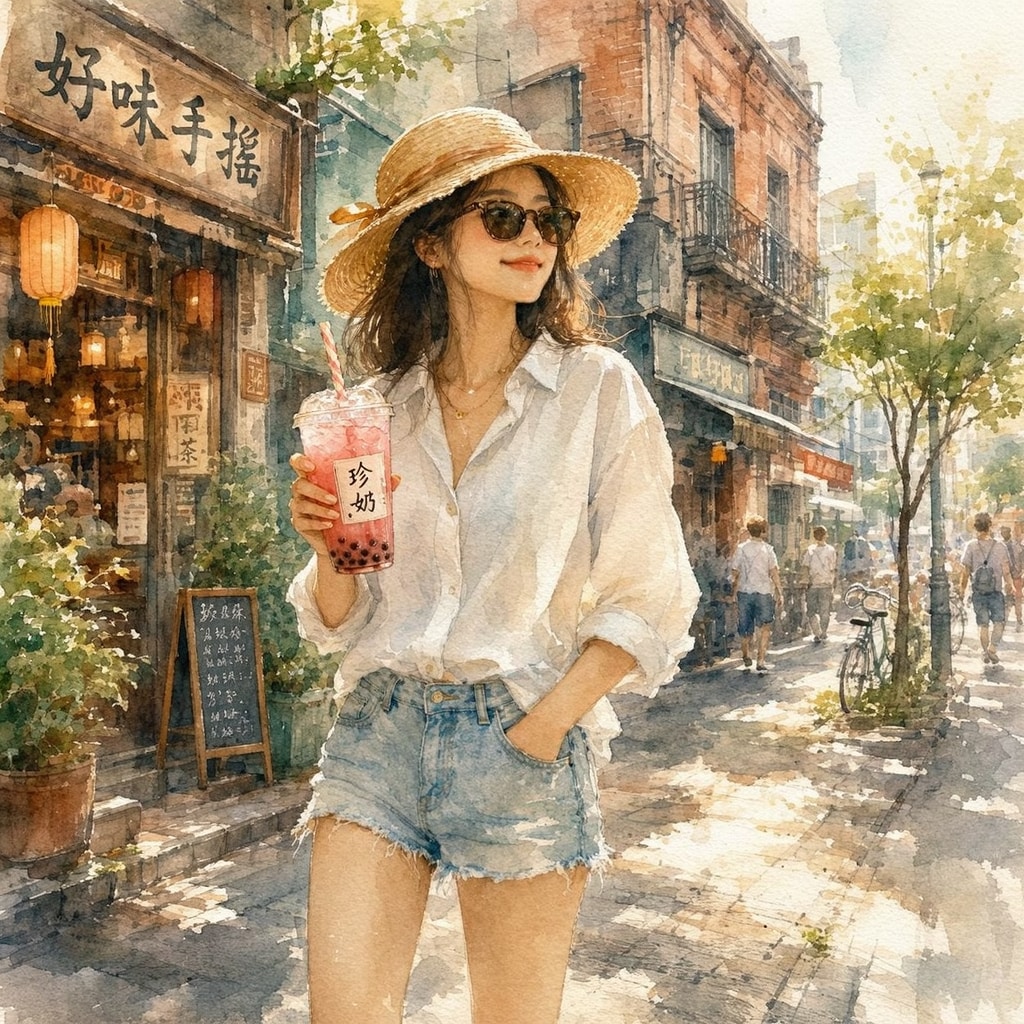 暑い日には、冷たい飲み物が最高