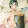 全裸楽器演奏（R-18 イラスト）アコーディオン 4枚目