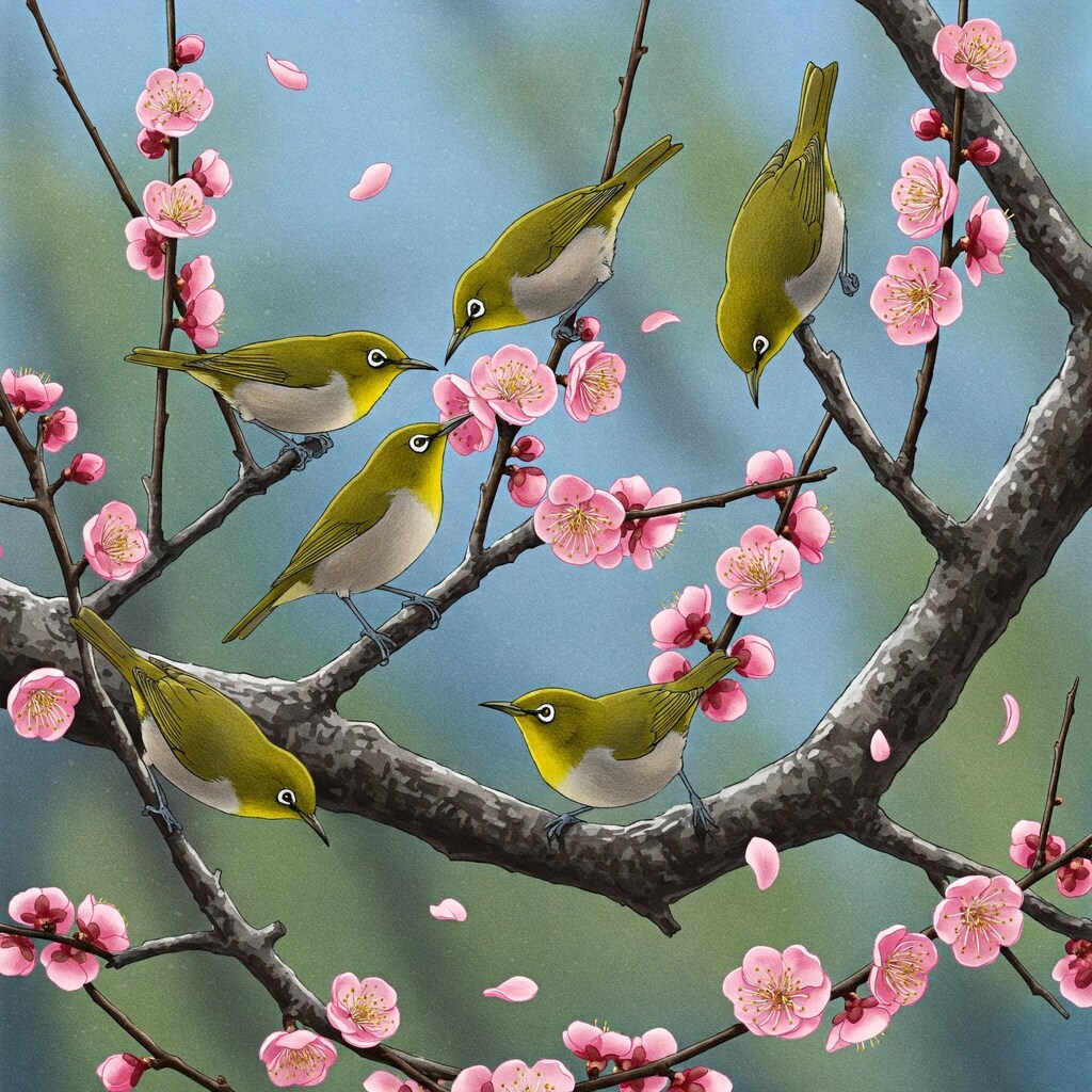 今日の野鳥は、「メジロ」です。