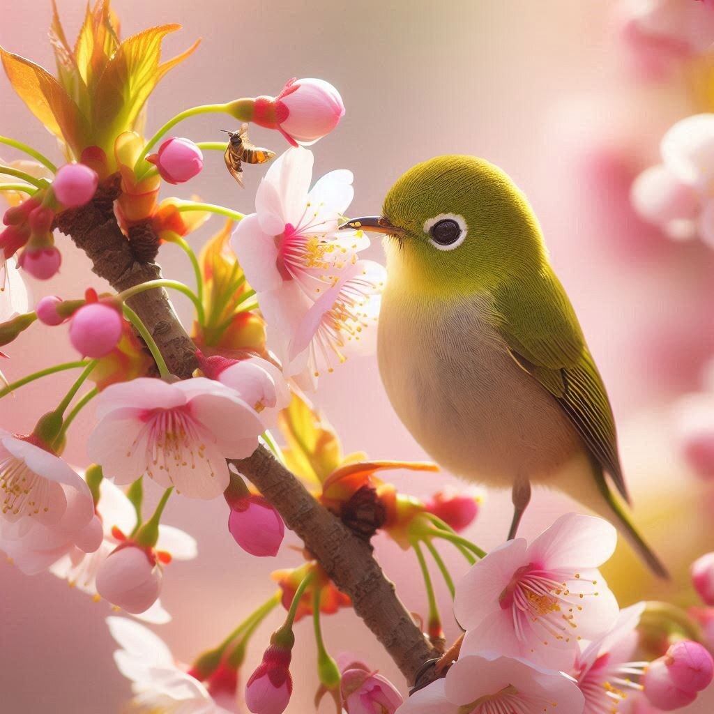 今日の野鳥は、「メジロ」です。