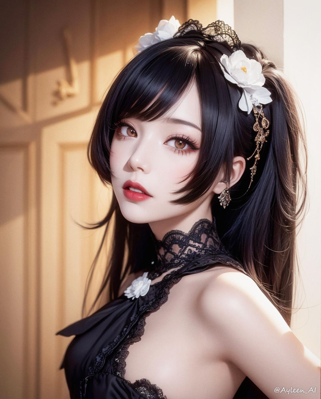 たまには黒髪で