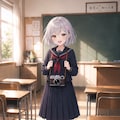 頭を撫でられる女の子 2枚目