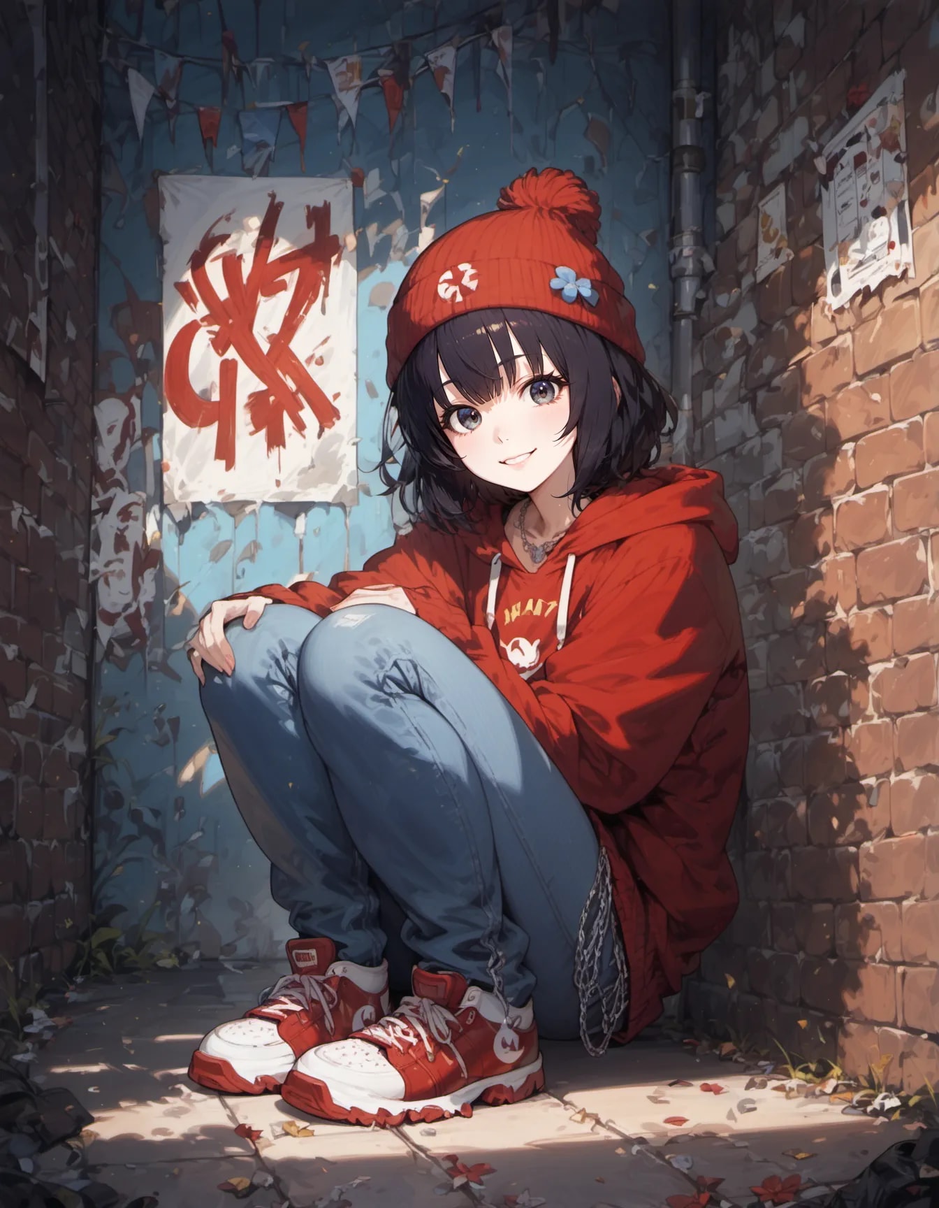 The Quiet Defiance of Red and Blue | の人気AIイラスト・グラビア