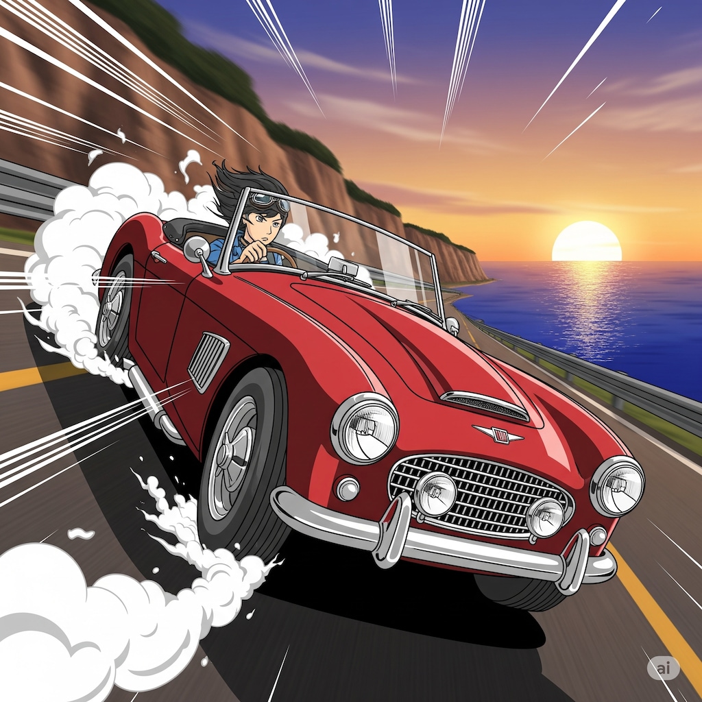 海岸線を思いっきり飛ばしたくなった時の図