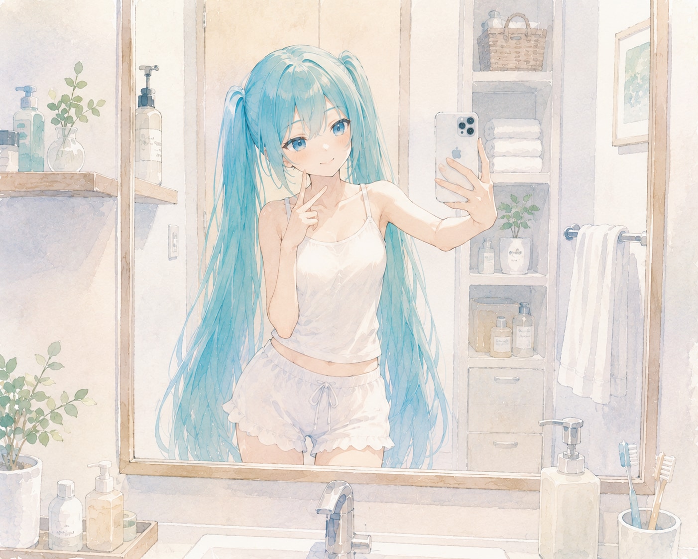 朝の自撮り