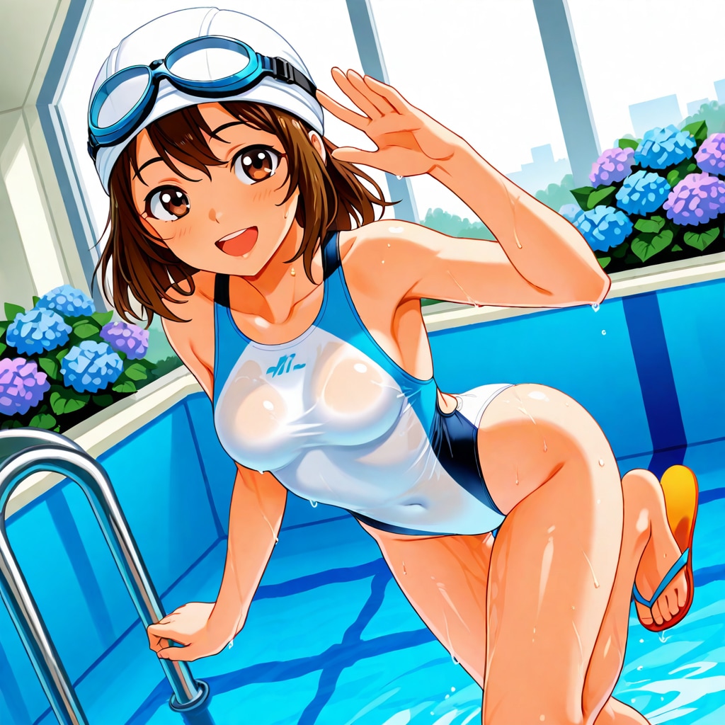 【番外編】競泳水着の少女と紫陽花