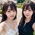 美人姉妹のお花見自撮り 6枚目