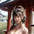 "竜の髪飾りと着物美女" 7枚目
