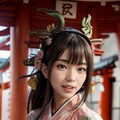 "竜の髪飾りと着物美女" 8枚目