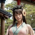 "竜の髪飾りと着物美女" 4枚目