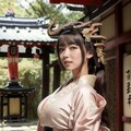 "竜の髪飾りと着物美女" 3枚目