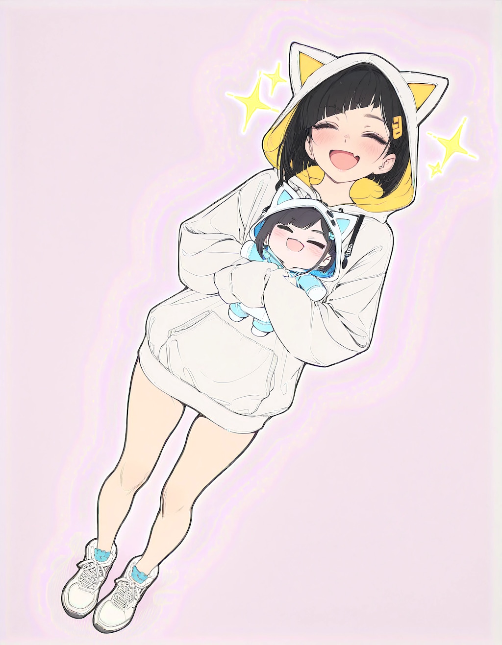 Cat-Hoodie and Mini-Me Doll