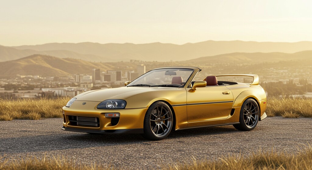 ゴールドカラースープラオープンカー