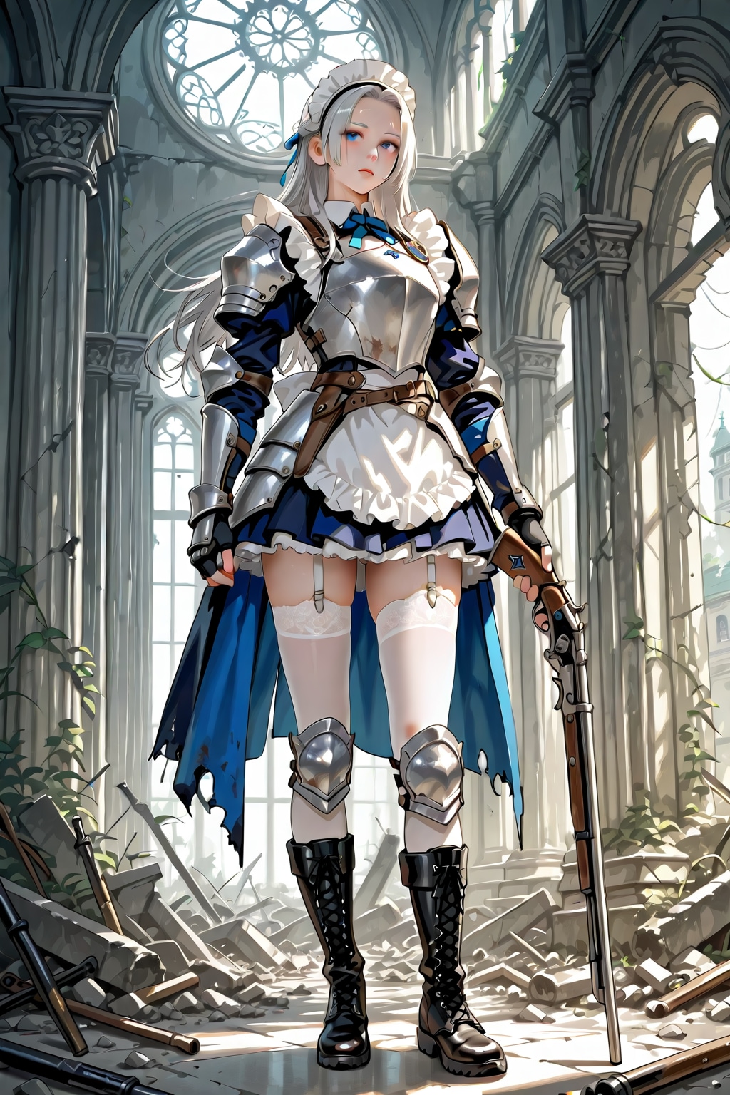 銀髪メイドさんとマスケット銃