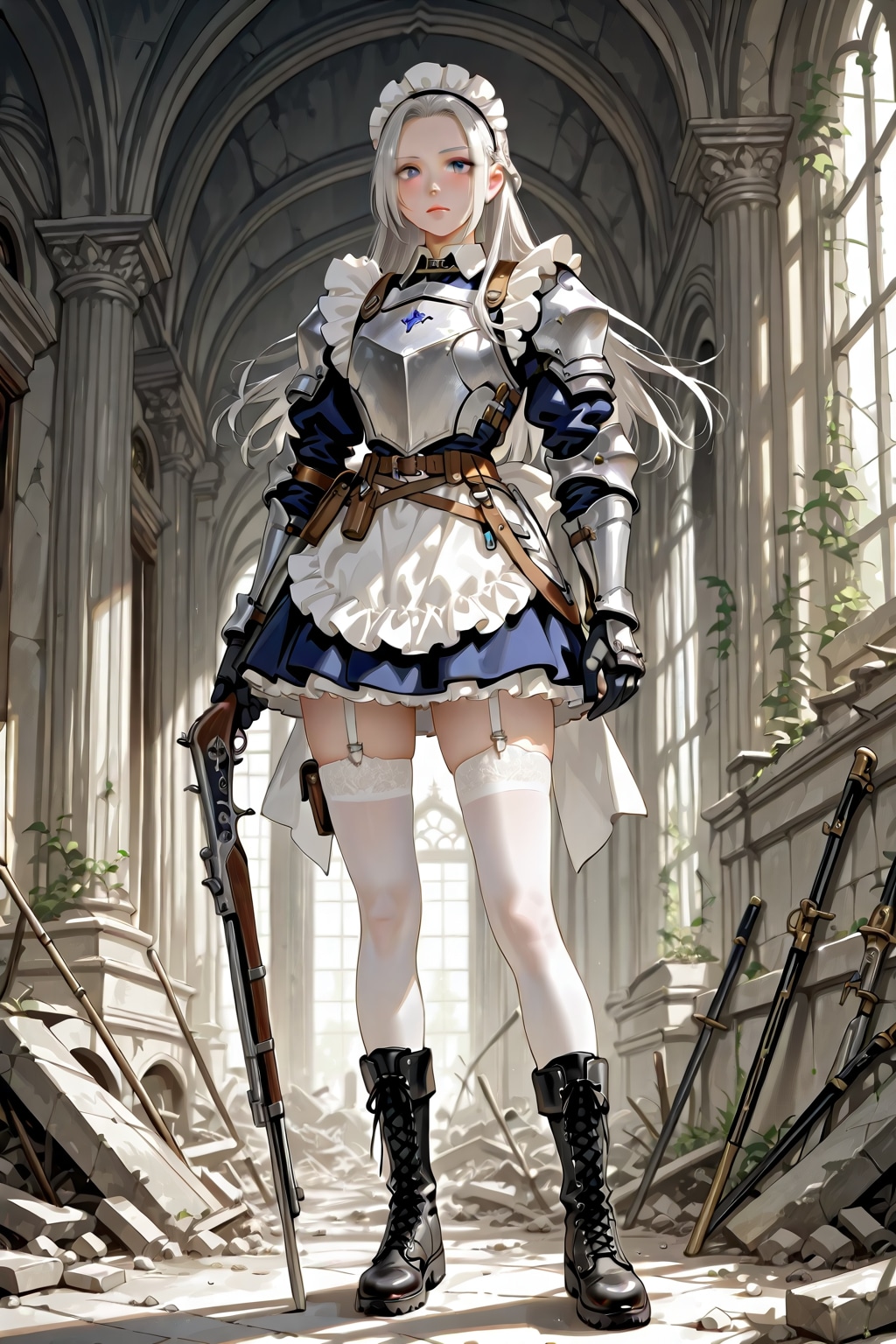 銀髪メイドさんとマスケット銃
