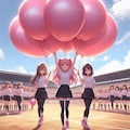 風船バトンリレーの第一走者の人は風船取りに来てね♡ 5枚目