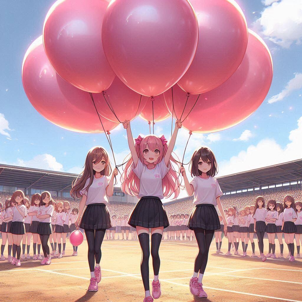 風船バトンリレーの第一走者の人は風船取りに来てね♡