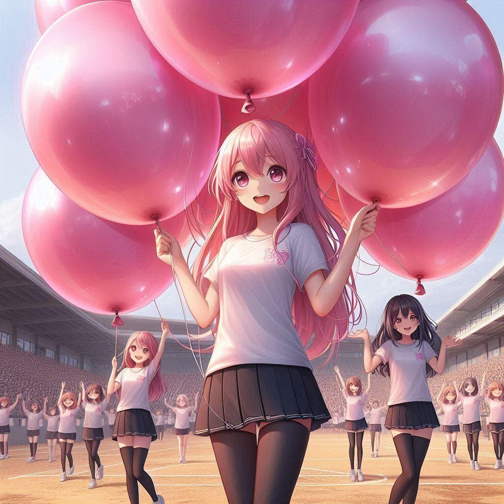 風船バトンリレーの第一走者の人は風船取りに来てね♡