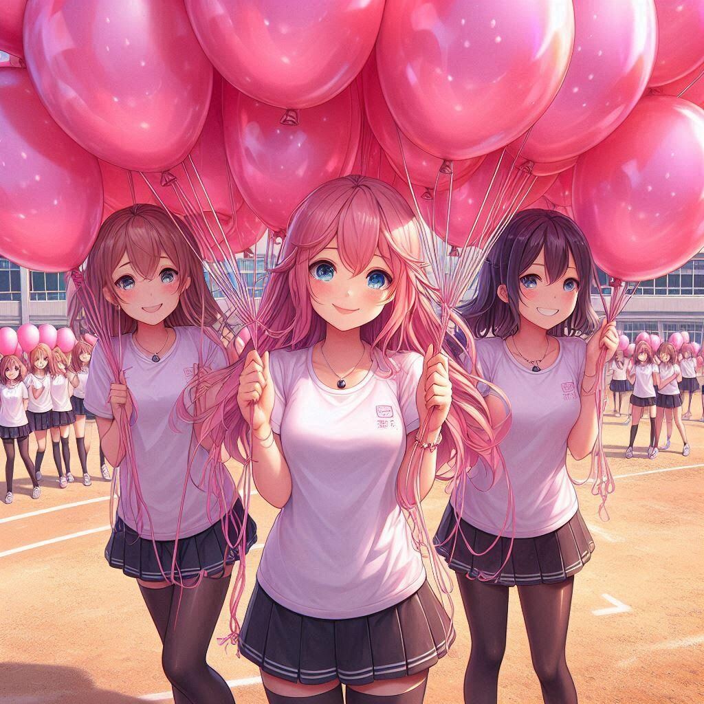 風船バトンリレーの第一走者の人は風船取りに来てね♡