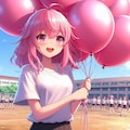 風船バトンリレーの第一走者の人は風船取りに来てね♡ 9枚目