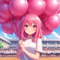 風船バトンリレーの第一走者の人は風船取りに来てね♡ 6枚目
