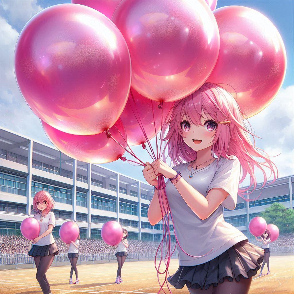 風船バトンリレーの第一走者の人は風船取りに来てね♡